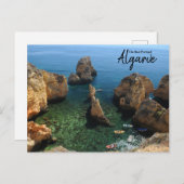 Het echte Portugal-Ponta da Piedade, Algarve Briefkaart (Voorkant / Achterkant)