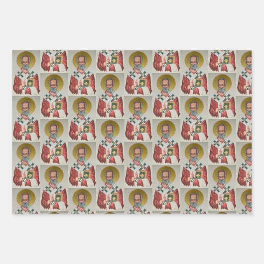 Het echte Sinterklaas / St. Nicholas inpakpapier Vel (Voorkant)