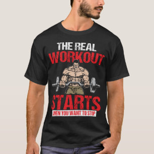het echte uiteinde begint wanneer u wilt ophouden t-shirt
