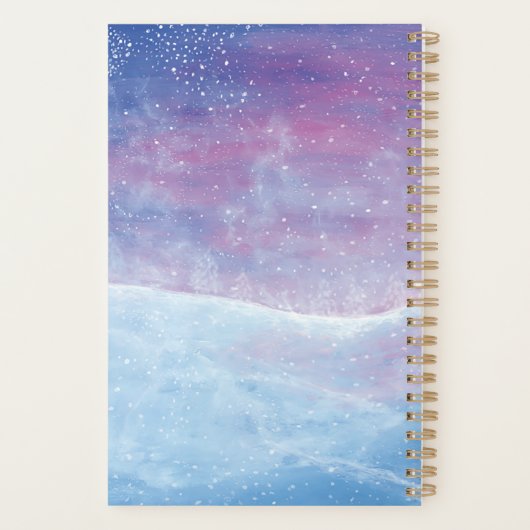 Het edelhert (Cervus elaphus) in de winter Planner (Achterkant)