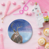 Het edelhert (Cervus elaphus) Papieren Bordje (Feest)