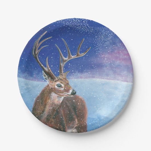 Het edelhert (Cervus elaphus) Papieren Bordje (Voorkant)