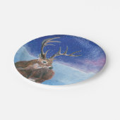 Het edelhert (Cervus elaphus) Papieren Bordje (Gekanteld)