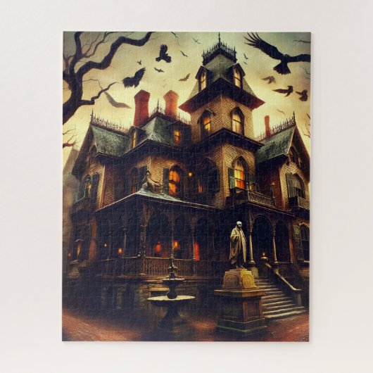 Het Edgar Allan Poe Macabre herenhuis Legpuzzel (Verticaal)