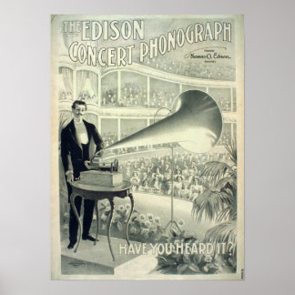 Het Edison concertfonograaf. Poster