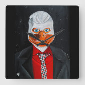 Het eendenschilderij van Alfred Fox Vierkante Klok (Voorkant)