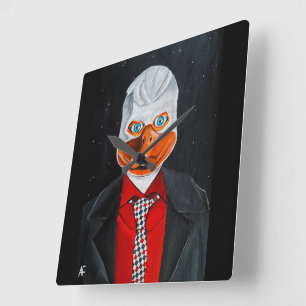 Het eendenschilderij van Alfred Fox Vierkante Klok