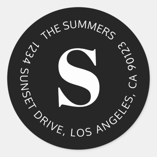 Het eenvoudige Adres van de Terugkeer of het Circu Ronde Sticker (Voorkant)