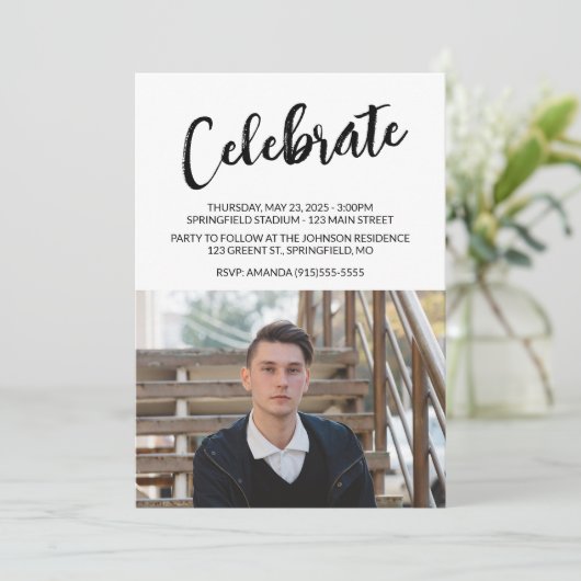 Het eenvoudige Afstuderen Afstuderen van de Foto v Kaart (Staand voorkant)