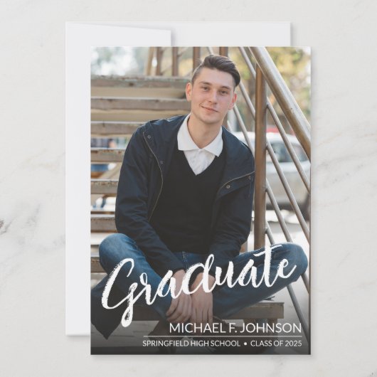 Het eenvoudige Afstuderen Afstuderen van de Foto v Kaart (Achterkant)