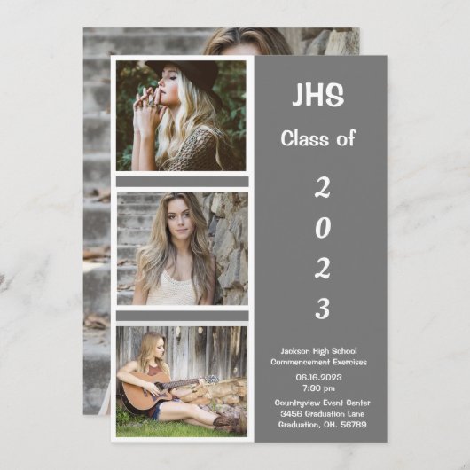 Het eenvoudige Afstuderen van de Naam van het Afst Aankondiging (Voorkant / Achterkant)