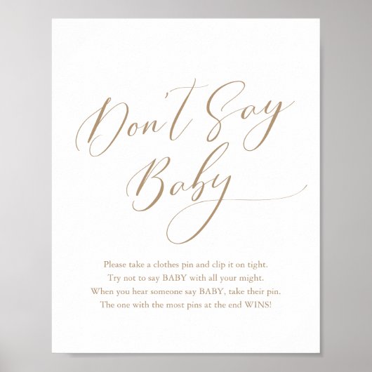 Het eenvoudige Baby shower van de Calligrafie zegt Poster (Voorkant)