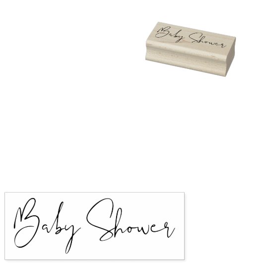 Het Eenvoudige Baby shower van het Manuscript van  Rubberstempel (Gestempeld)
