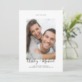 Het eenvoudige Band van het Manuscript van de Foto Save The Date (Staand voorkant)