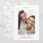 Het eenvoudige Band van het Manuscript van de Foto Save The Date (Voorkant / Achterkant)