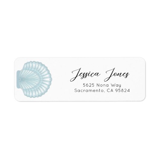 Het eenvoudige Blauwe Adres van de Terugkeer van S Etiket (Voorkant)