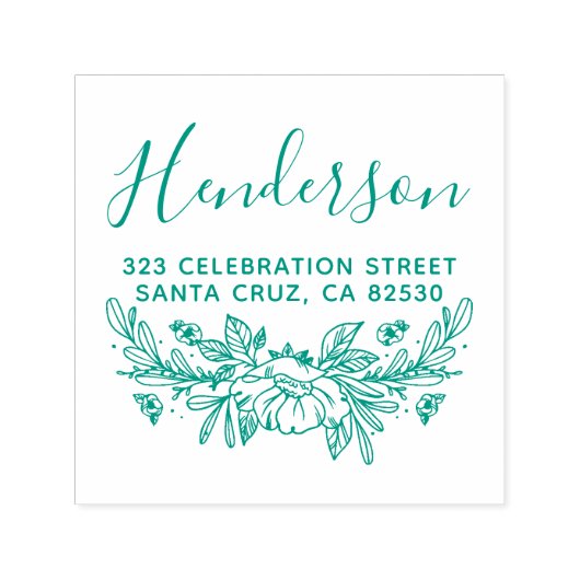 Het eenvoudige Botanische Adres van de Terugkeer v Zelfinktende Stempel (Design)