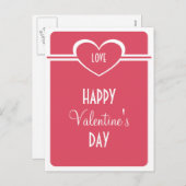 Het eenvoudige Briefkaart van de Valentijnsdag van (Voorkant / Achterkant)