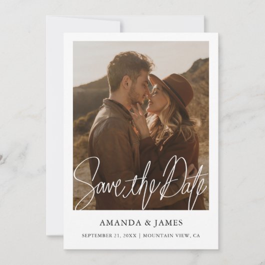 Het eenvoudige Digitale Verloving van de Foto spar Save The Date (Voorkant)