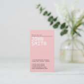 Het eenvoudige Duidelijke Roze Visitekaartje van (Staand voorkant)