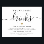 Het eenvoudige elegante teken van de drinken van d poster<br><div class="desc">De moderne handtekening van de manuscriptbruiloft drinken ondertekenen in zwart-wit met kleur editable hartvorm,  eenvoudig en elegant. Alle overeenkomende stukken in collectie bekijken</div>