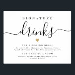 Het eenvoudige elegante teken van de drinken van d poster<br><div class="desc">De moderne handtekening van de manuscriptbruiloft drinken ondertekenen in zwart-wit met kleur editable hartvorm,  eenvoudig en elegant. Alle overeenkomende stukken in collectie bekijken</div>