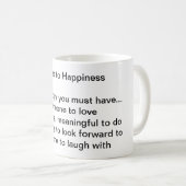 Het eenvoudige geheim van geluk koffiemok (Voorkant rechts)
