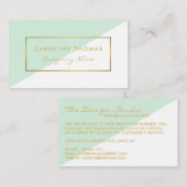 Het eenvoudige Geometrische Witte & Gouden Effect Visitekaartje (Voorkant / Achterkant)