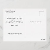 Het eenvoudige manuscript bewaart de datum één fot folie uitnodiging briefkaart (Achterkant)