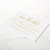 Het eenvoudige Manuscript bewaart Echte de Datum Folie Uitnodiging (Gedraaid)