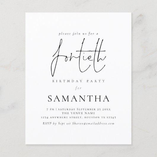 Het Eenvoudige Manuscript van de begroting 40th Bi (Voorkant)