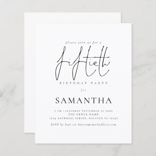 Het Eenvoudige Manuscript van de begroting 50th Bi (Voorkant / Achterkant)