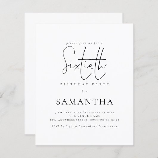 Het Eenvoudige Manuscript van de begroting 60th de (Voorkant / Achterkant)