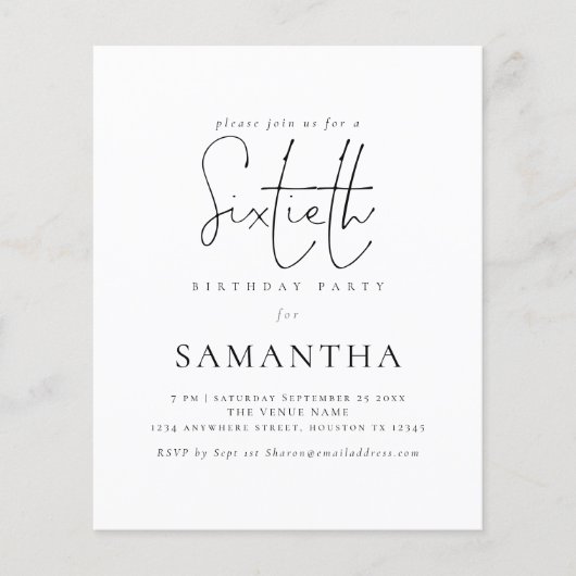 Het Eenvoudige Manuscript van de begroting 60th de (Voorkant)