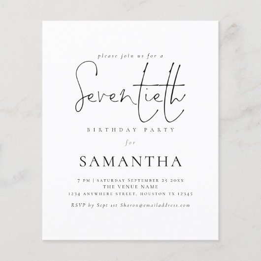 Het Eenvoudige Manuscript van de begroting 70th Bi (Voorkant)