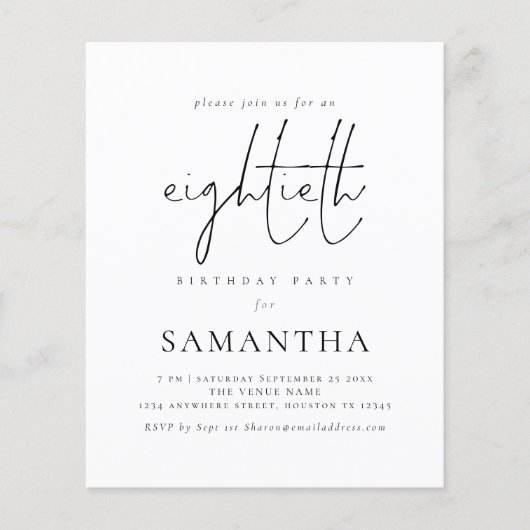 Het Eenvoudige Manuscript van de begroting 80th Bi (Voorkant)