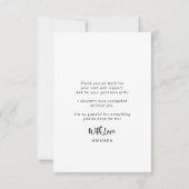 Het eenvoudige manuscript van de besnoeiing van de bedankkaart (Achterkant)