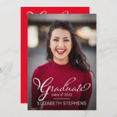 Het eenvoudige Manuscript van de Classy Afstuderen Aankondiging (Voorkant / Achterkant)