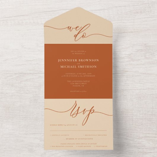 Het eenvoudige manuscript van de Weddenschap van d All In One Uitnodiging (Binnen)