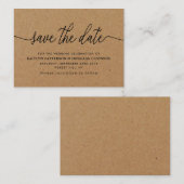 Het eenvoudige Manuscript van Rustic Kraft sparen Informatiekaartje (Voorkant / Achterkant)