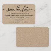 Het eenvoudige Manuscript van Rustic Kraft sparen  Visitekaartje (Voorkant / Achterkant)