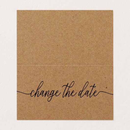 Het eenvoudige Manuscript van Rustic Kraft verande Visitekaartje (Buitenkant ongevouwen)