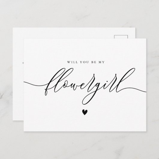het eenvoudige manuscript zal u mijn bloemenmeisje briefkaart (Voorkant / Achterkant)