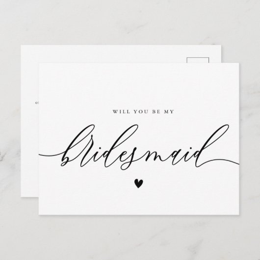 het eenvoudige manuscript zal u mijn bruidskaart z briefkaart (Voorkant / Achterkant)