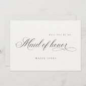 Het eenvoudige Manuscript zal u mijn Maid van Eer  Bedankkaart (Voorkant / Achterkant)