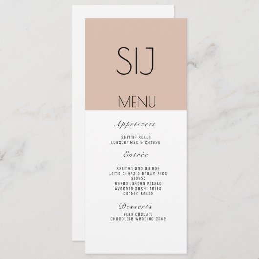 Het Eenvoudige Menu van de Band van het Blok van d (Voorkant / Achterkant)