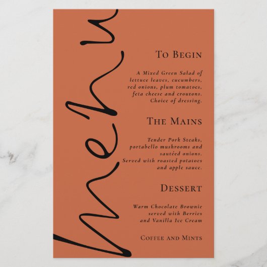 Het Eenvoudige Menu van het Bouw van het Band van (Voorkant)