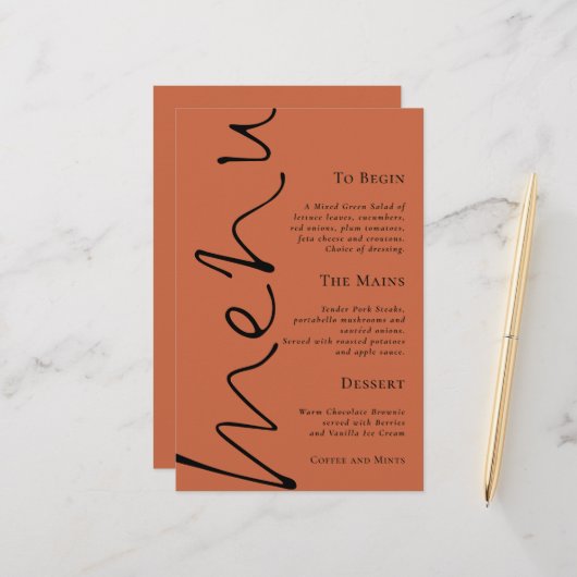 Het Eenvoudige Menu van het Bouw van het Band van  (Voorkant / Achterkant in situ)