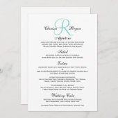 Het eenvoudige Menu van het Huwelijk met Blauw (Voorkant / Achterkant)