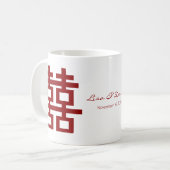 Het eenvoudige Minimalistische Dubbele Chinese Koffiemok (Voorkant links)